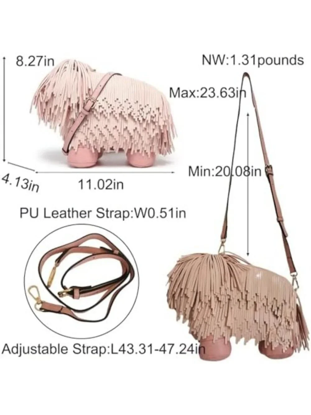 Cute Dog-Shaped Crossbody Bag | Unique PU Leather Shoulder Handbag for Women